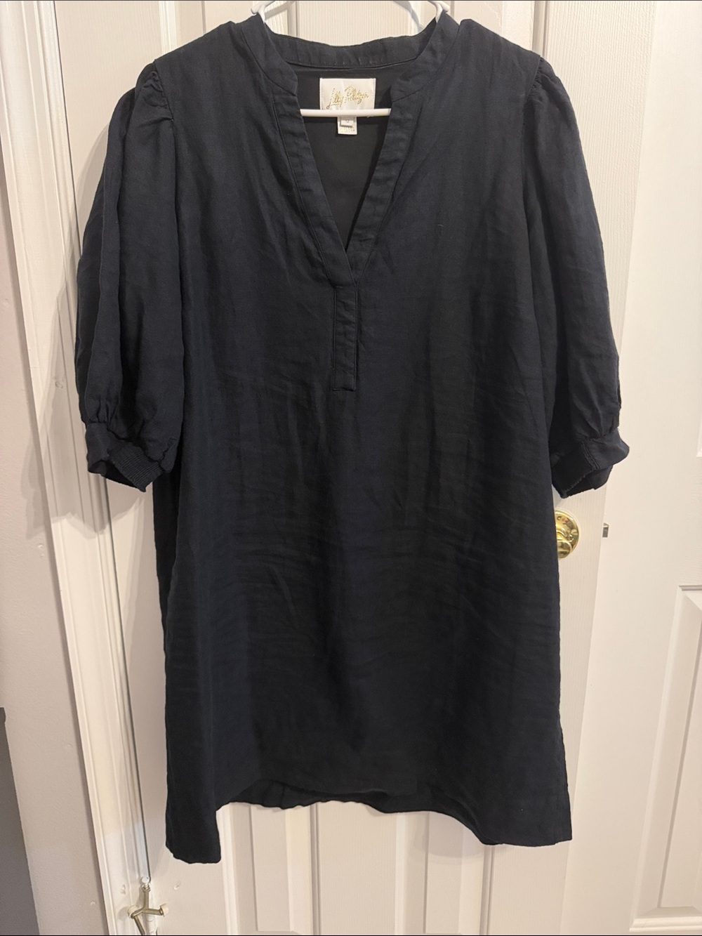 Lilly Pulitzer Black Mialeigh Linen Dress, Size 12